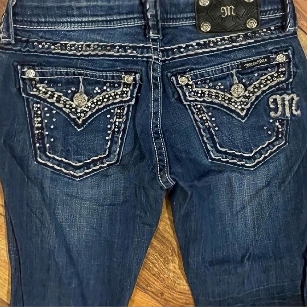 Miss Me Women's Dark Blue Embellished Pocket Jeans
